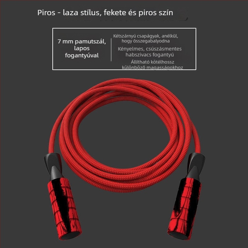 Pamutból készült vezeték nélküli ugrókötél felnőttek és gyerekek számára — edzés és zsírégetés