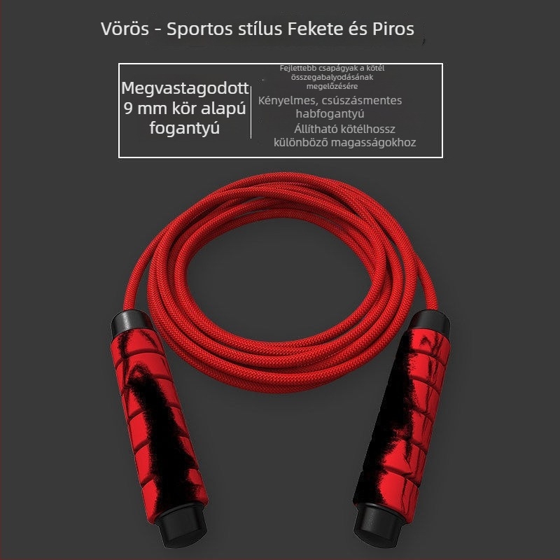 Pamutból készült vezeték nélküli ugrókötél felnőttek és gyerekek számára — edzés és zsírégetés