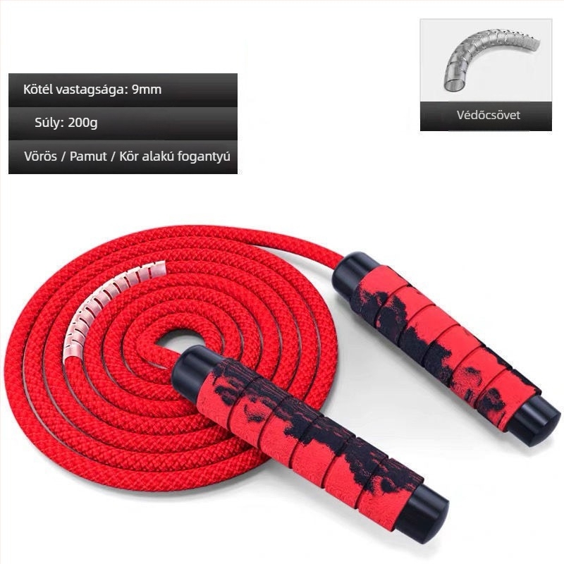 Pamutból készült vezeték nélküli ugrókötél felnőttek és gyerekek számára — edzés és zsírégetés