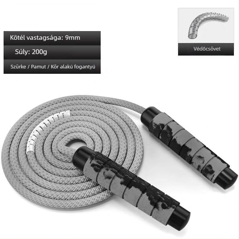 Pamutból készült vezeték nélküli ugrókötél felnőttek és gyerekek számára — edzés és zsírégetés