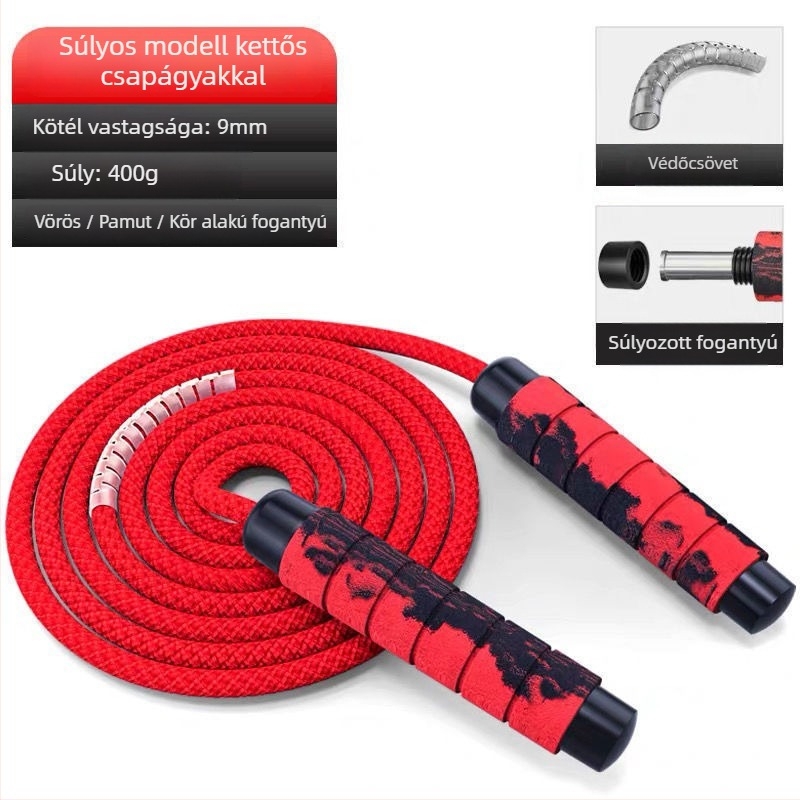 Pamutból készült vezeték nélküli ugrókötél felnőttek és gyerekek számára — edzés és zsírégetés
