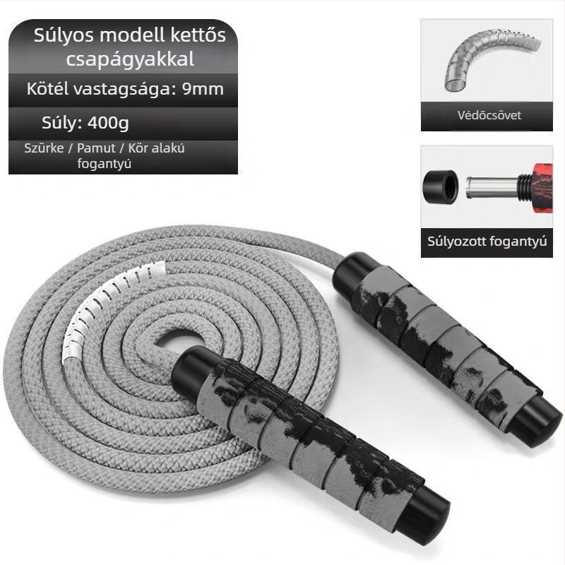 Pamutból készült vezeték nélküli ugrókötél felnőttek és gyerekek számára — edzés és zsírégetés