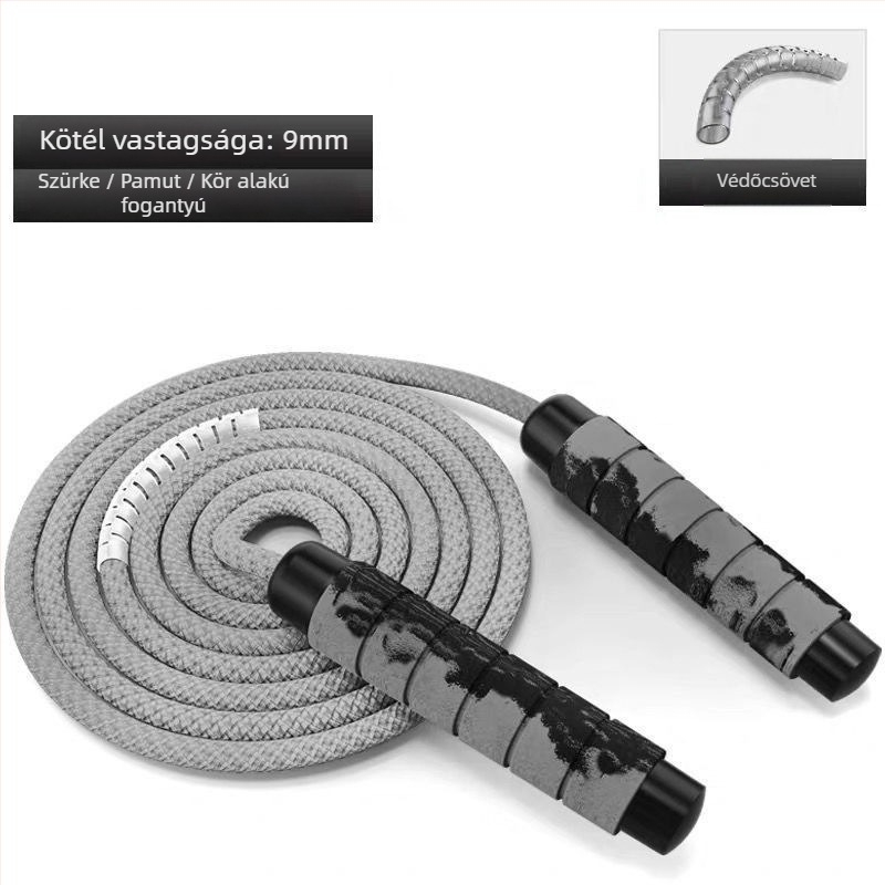 Pamutból készült vezeték nélküli ugrókötél felnőttek és gyerekek számára — edzés és zsírégetés