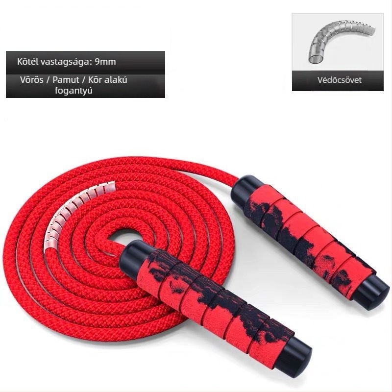 Pamutból készült vezeték nélküli ugrókötél felnőttek és gyerekek számára — edzés és zsírégetés