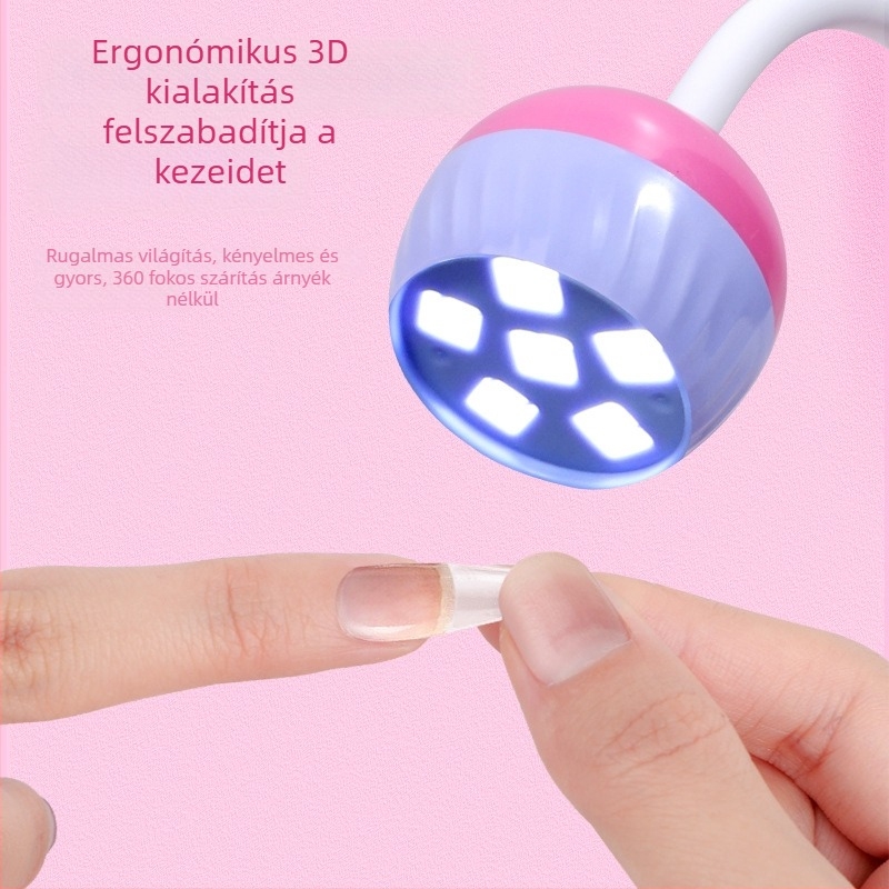 HS-887 Kétfunkciós manikűr készülék fototerápiás és keményítő lámpával, forgatható asztali körömszárító