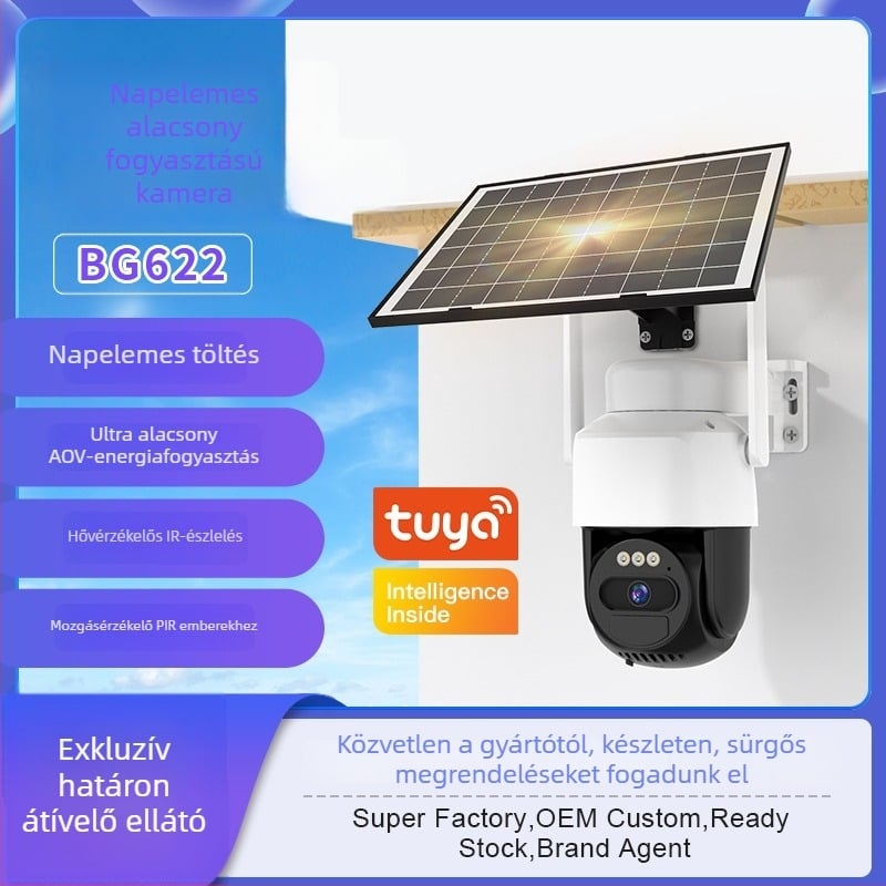 4G napelemes kültéri kamera 360° panorámával, nappal/éjszaka látótérrel, távoli vezeték nélküli megfigyeléssel és riasztási funkcióval