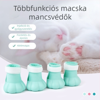 Macska lábvédők fürdetéshez, karcolás elleni védelem, gumírozott cipő és kesztyű, multifunkcionális