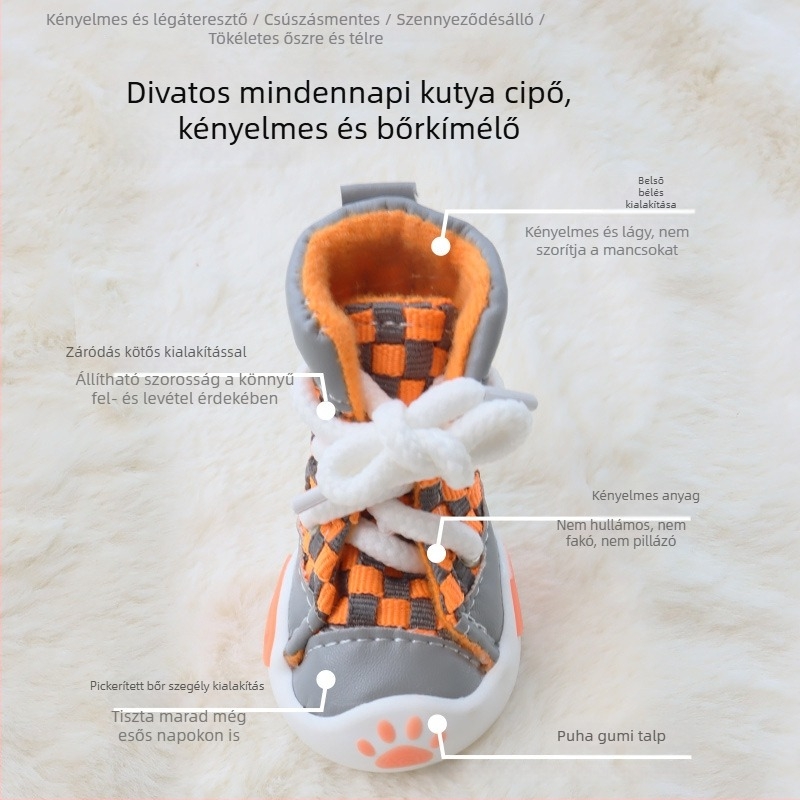 Kutya vászoncipő pántokkal - csúszásmentes, vízálló, meleg és kopásálló