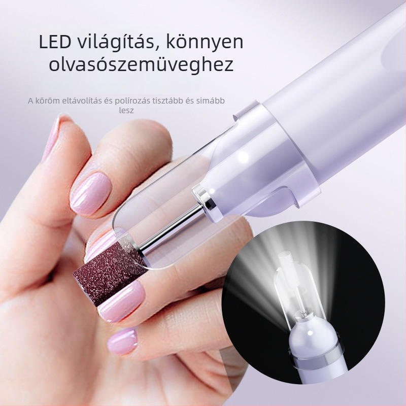 Többfunkciós manikűr készlet: 2 az 1-ben elektromos körömpolírozó lámpával és polírozó tollal, modell Ys-mj003, Zhejiang eredet, alapcsomag