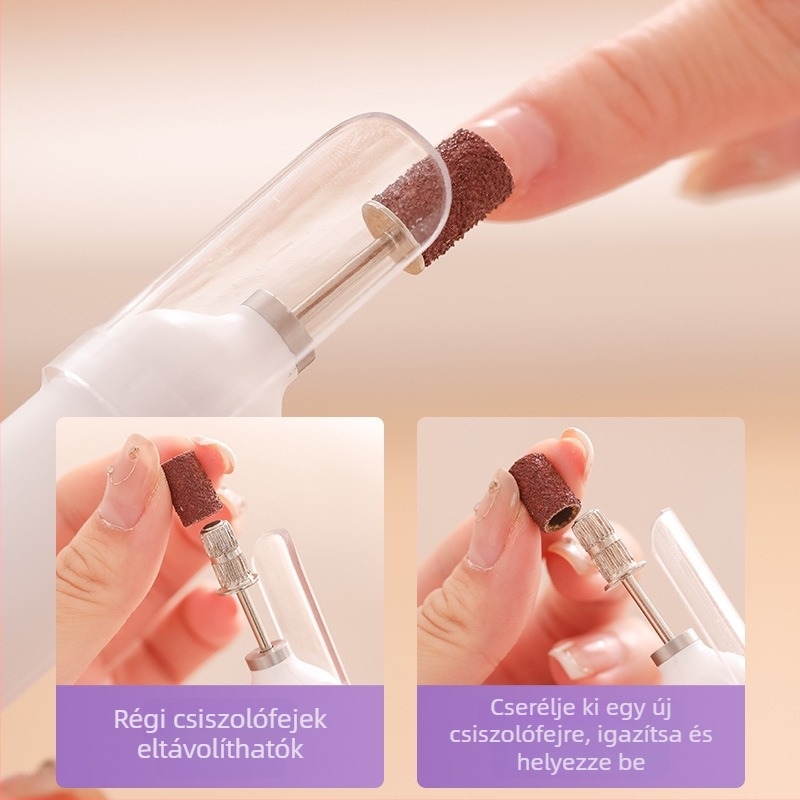 Többfunkciós manikűr készlet: 2 az 1-ben elektromos körömpolírozó lámpával és polírozó tollal, modell Ys-mj003, Zhejiang eredet, alapcsomag