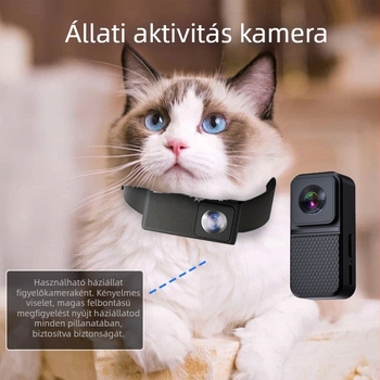 Háziállat kamera hüvelykujj rögzítéssel, 0,96 hüvelykes LCD, 1920x1080 felbontású videó, 160° fisheye széleslátószög, ciklikus felvétel, modell IM-X6