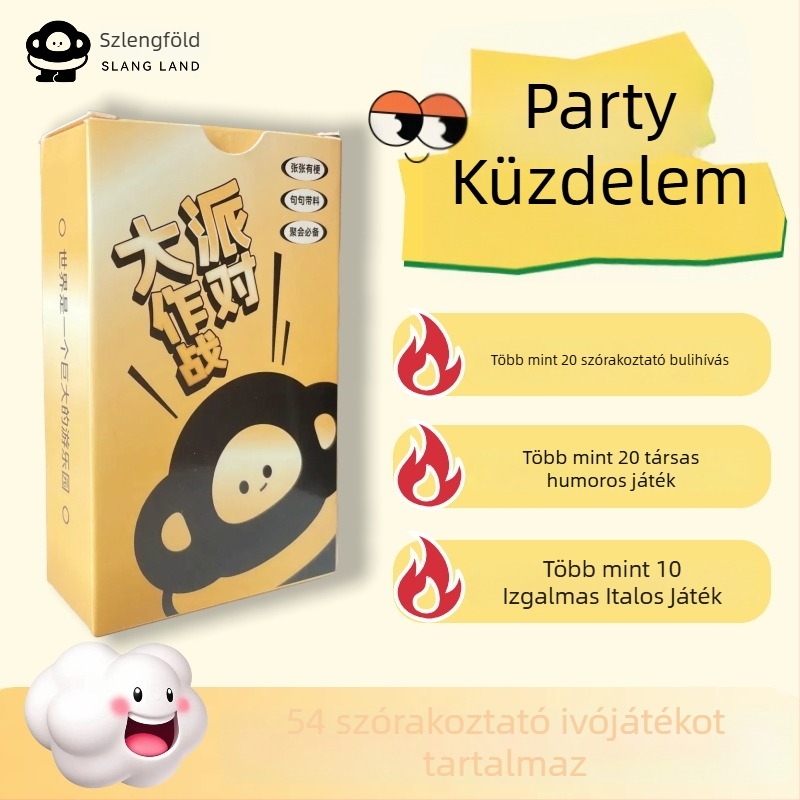 Party Battle 2.0: Ivós kártyajáték csoportok és párok számára (14+; Kártyajáték/Parti játék; Többjátékos; Csoportos szórakozás)