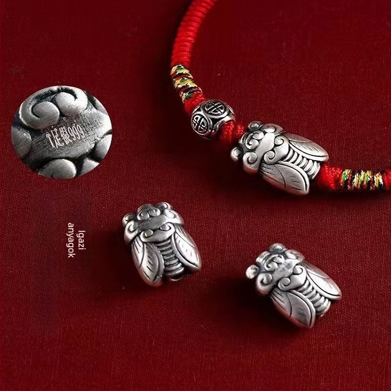 Kézzel szőtt karkötő ezüst bevonattal, retro ihletésű, magas minőségű kiegészítő, pár-stílus, kínai stílus (Anyag: réz-plasztik; Feldolgozás: elektroplating; Stílus: pár, kínai; Forma: állat/állatöv; Kategória: kézrevaló)