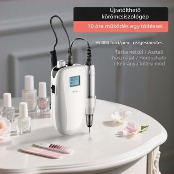 Töltőre csatlakoztatható elektromos körömpolírozó, hordozható, modell 8002, márka Pinchuang