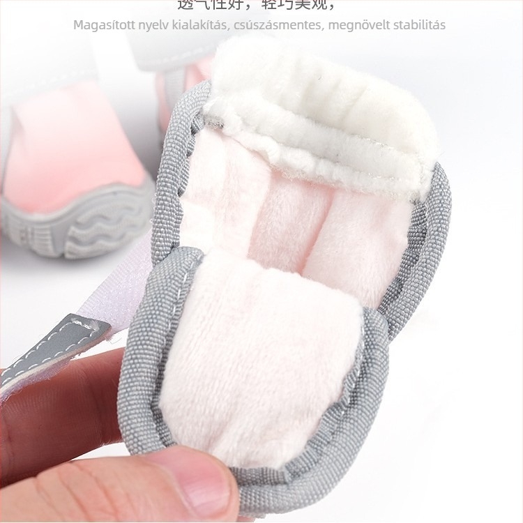 Kisállatok számára Velcro cipő (TPR) – meleg, csúszásmentes, légáteresztő, kopásálló, puha talppal