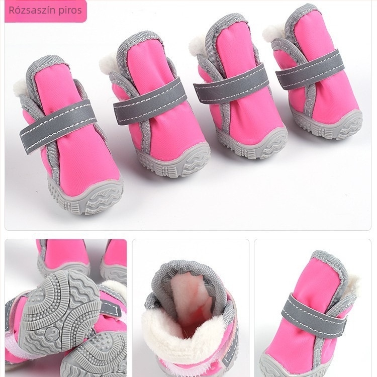 Kisállatok számára Velcro cipő (TPR) – meleg, csúszásmentes, légáteresztő, kopásálló, puha talppal