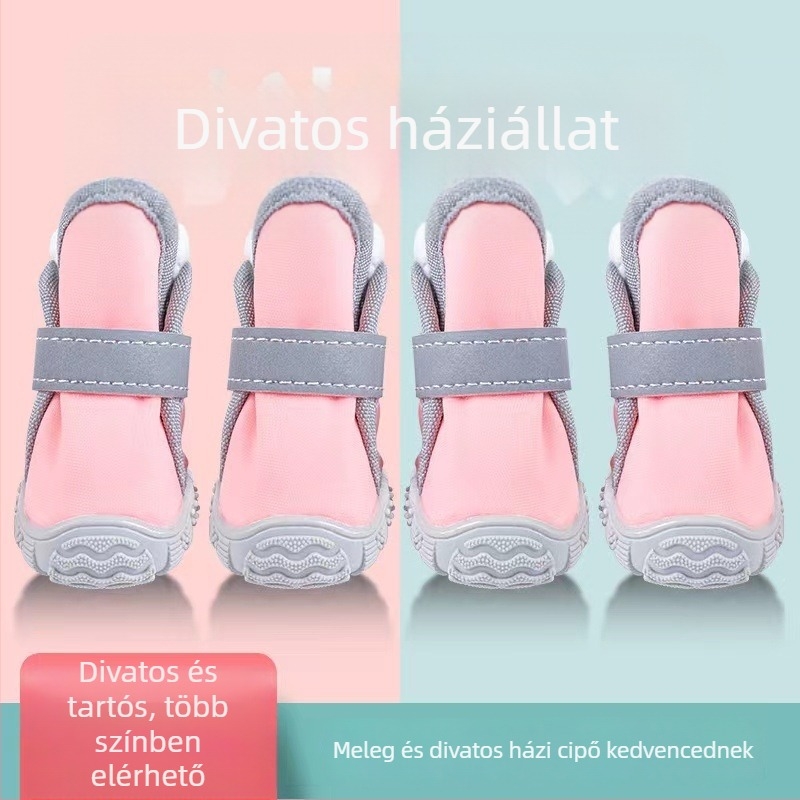Kisállatok számára Velcro cipő (TPR) – meleg, csúszásmentes, légáteresztő, kopásálló, puha talppal