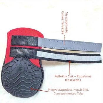 Puha talpú kutya cipő gumiból – csúszásmentes, kopásálló, 4 darabos készlet