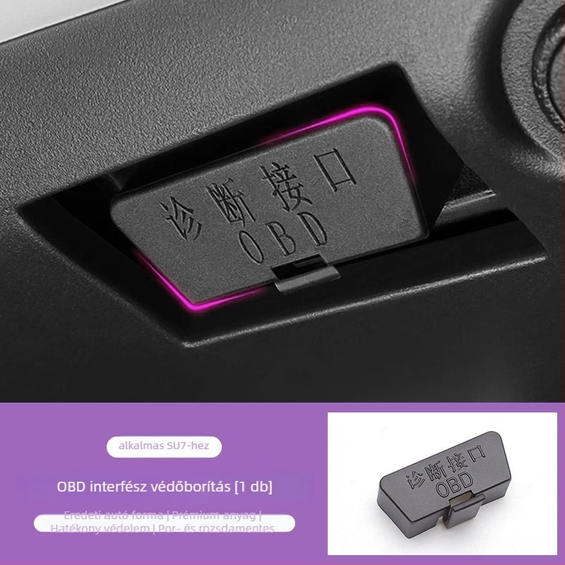 Szilikon OBD interfész védőfedél SU7/YU7-hez, porvédő a diagnosztikai porthoz, belső kiegészítő a középkonzolhoz, ragasztásos telepítés, származás Guangzhou