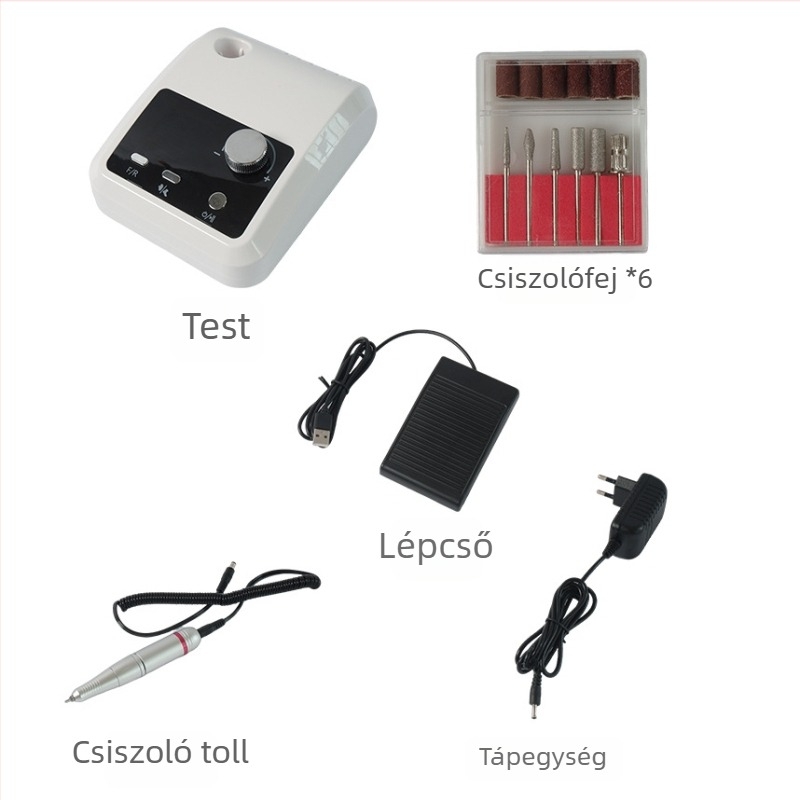Elektromos magas fordulatszámú körömcsiszoló, modell 204, 45000 RPM, körmök reszelésére és a lakk eltávolítására