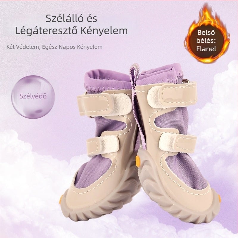 Textilből készült kutyacipő, vízálló, minden évszakra, csúszásmentes, kopásálló