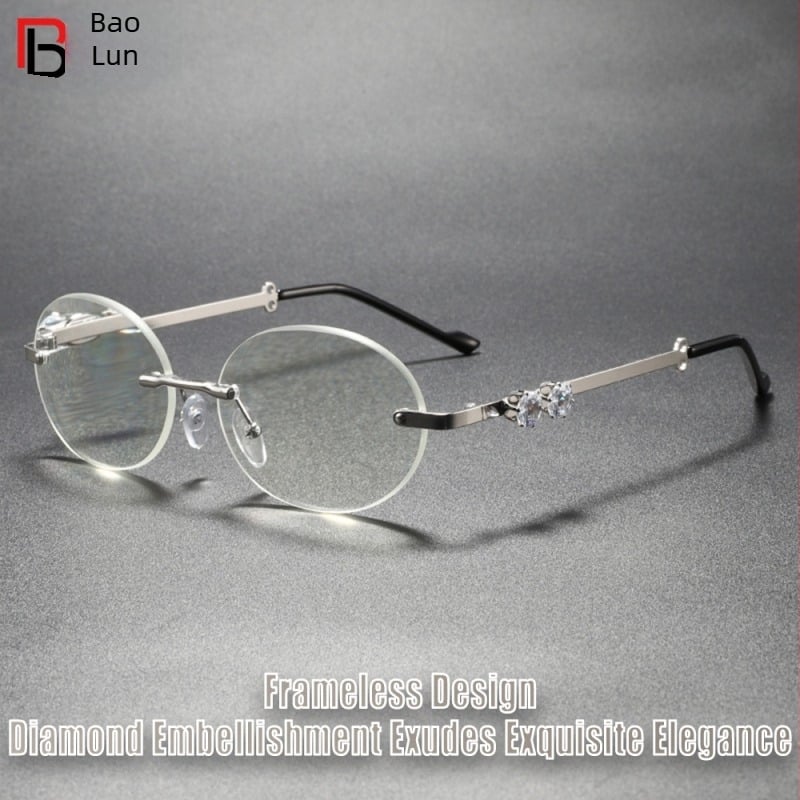 Keret nélküli olvasószemüveg anti-kékfénnyel, polikarbonát lencsék, keret: fém és polikarbonát, divatos, magas színvonalú