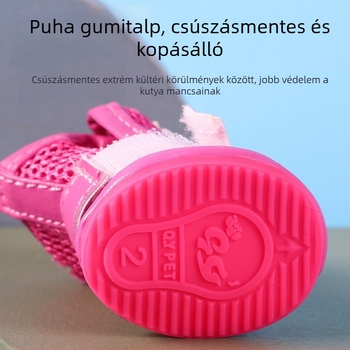 Kiskutyáknak készült légáteresztő hálós kutyacipő, Teddy-stílusú nyári sandal, könnyű és csúszásmentes talppal
