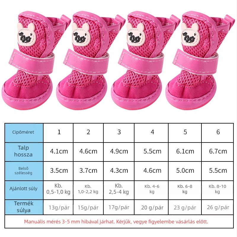 Kiskutyáknak készült légáteresztő hálós kutyacipő, Teddy-stílusú nyári sandal, könnyű és csúszásmentes talppal