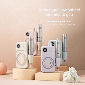 Tölthető elektromos körömcsiszoló gép – eszközkészlettel, manikűrhöz, csiszolás és polírozás, műanyag ház