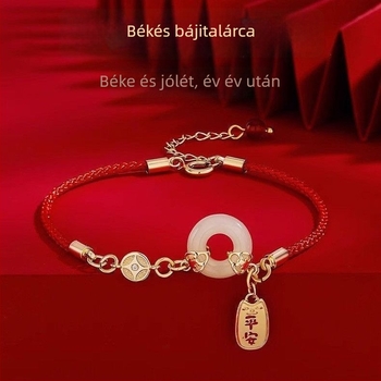 Rézből készült Ping An kapocs karkötő, kínai stílusban, 2025 tavasz, irodalmi retro