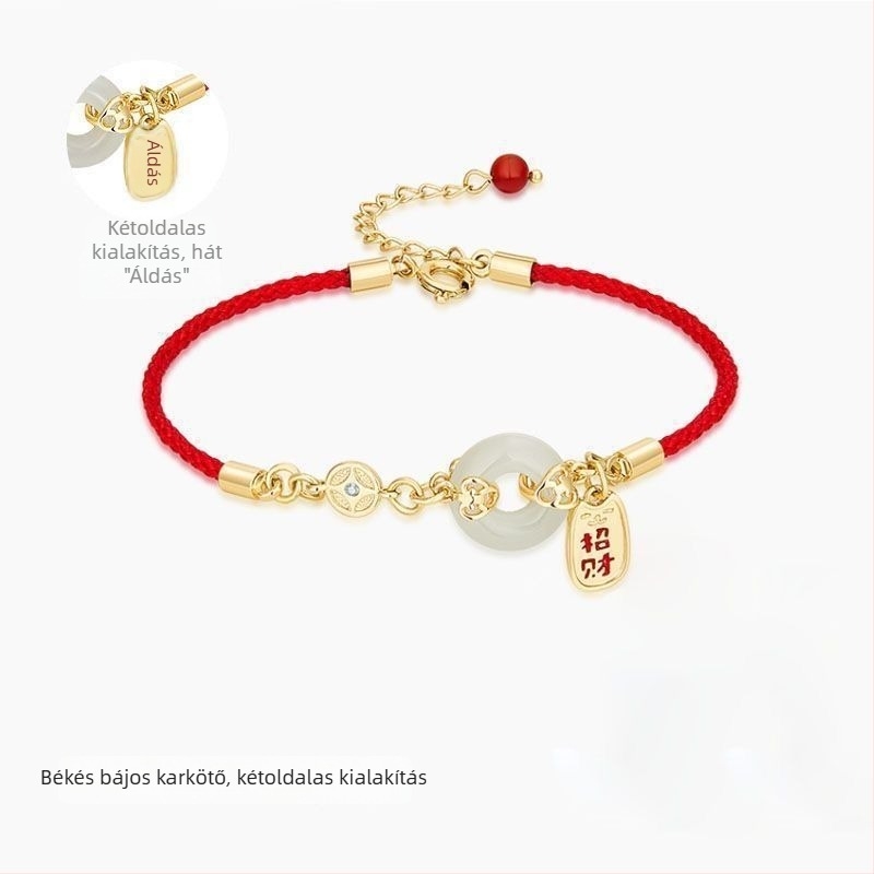 Rézből készült Ping An kapocs karkötő, kínai stílusban, 2025 tavasz, irodalmi retro