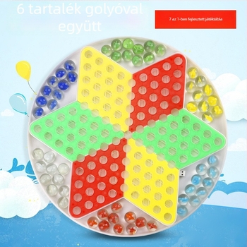 műanyag Flying Chess társasjáték készlet, Challenge márka — zacskós csomagolás, 4–35 éveseknek