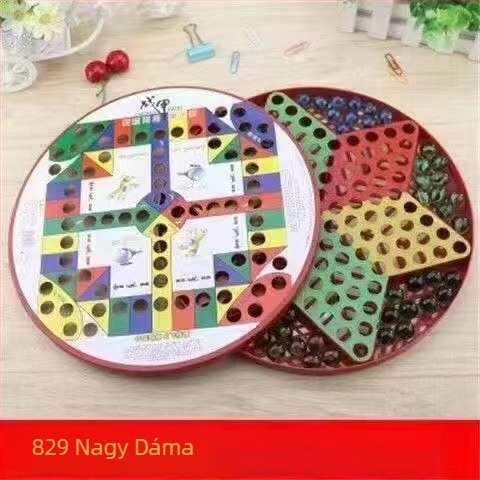 műanyag Flying Chess társasjáték készlet, Challenge márka — zacskós csomagolás, 4–35 éveseknek