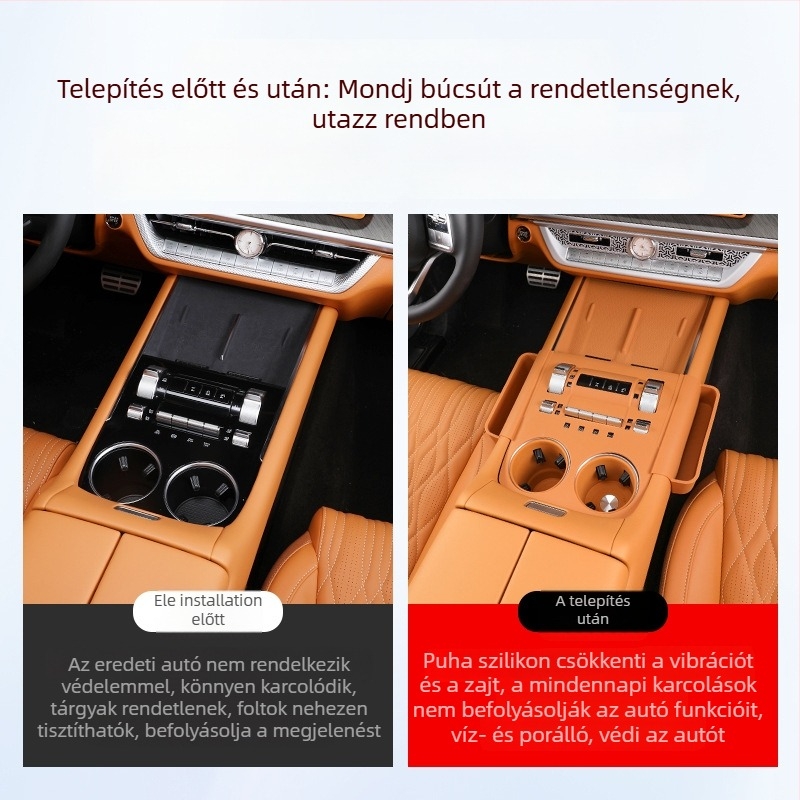 Veelvee ABS szilikon belső kiegészítők a középkonzolhoz — központi vezérlő félcsomag szilikon pad, telepítés statikus matricákkal, kompatibilis a váltópanellel és a pohártartó zónával