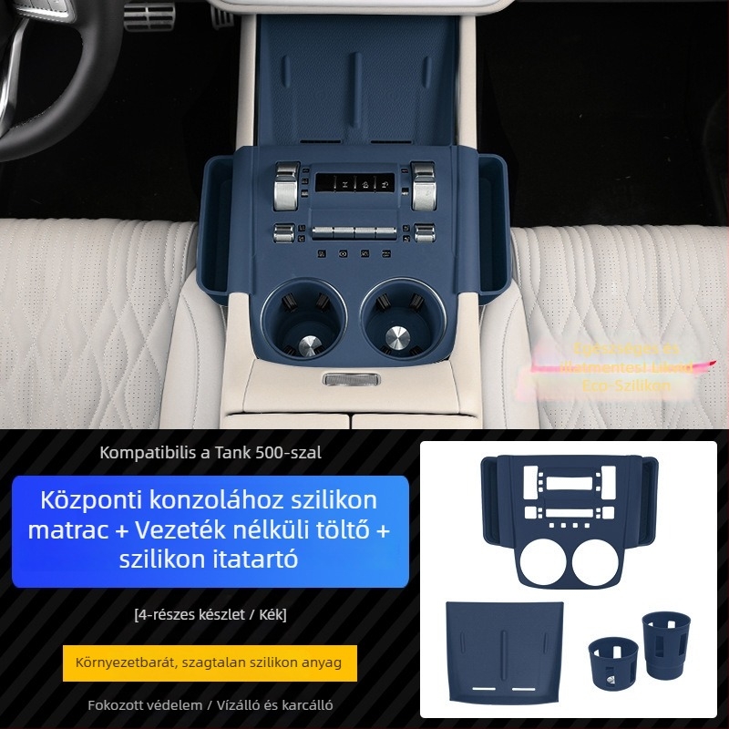 Veelvee ABS szilikon belső kiegészítők a középkonzolhoz — központi vezérlő félcsomag szilikon pad, telepítés statikus matricákkal, kompatibilis a váltópanellel és a pohártartó zónával