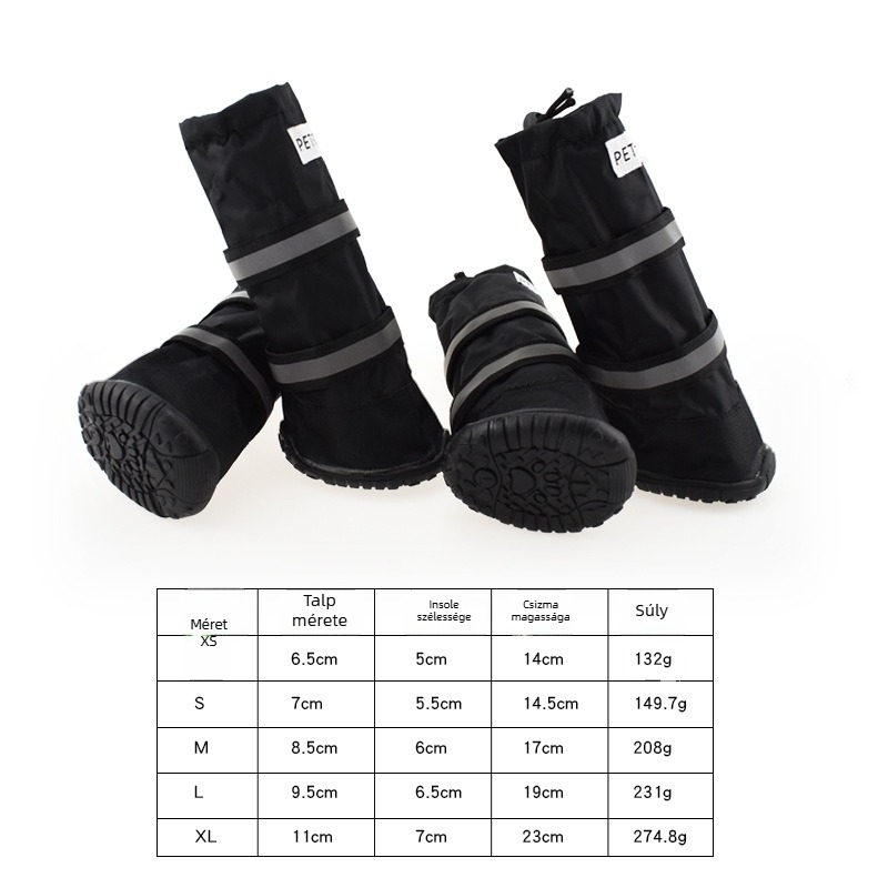 PETRICH kutyabakancs – anyag: marhaín tendon szövet, származás: Guangdong, vízálló, csúszásmentes, meleg téli viselet