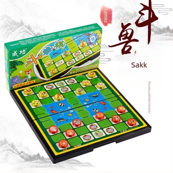 Mágneses összecsukható többjátékos sakkkészlet műanyag figurákkal – tartalmaz dáma, Gomoku, repülő sakk és kínai sakk; hordozható