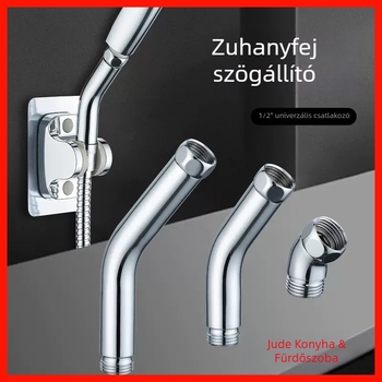 135°-os könyökcsuklós zuhanyfej, kézi permetezővel, acél, menetes csatlakozás