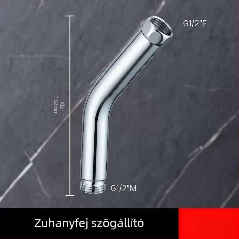135°-os könyökcsuklós zuhanyfej, kézi permetezővel, acél, menetes csatlakozás