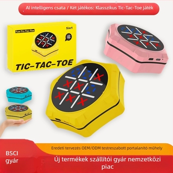 4 az 1-ben/5 az 1-ben Multifunkcionális Tic-Tac-Toe tábla – Elektronikus oktatási játék gyerekeknek, kétjátékos interaktív fejlesztés, kéz-szem koordináció, műanyag konstrukció