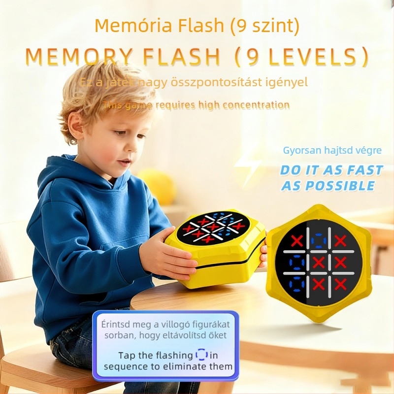 4 az 1-ben/5 az 1-ben Multifunkcionális Tic-Tac-Toe tábla – Elektronikus oktatási játék gyerekeknek, kétjátékos interaktív fejlesztés, kéz-szem koordináció, műanyag konstrukció