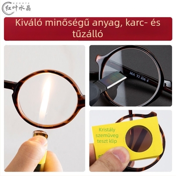 Olvasószemüveg kristálylencsékkel, kerek keret, teljes keret dizájn, sugárzás elleni és UV védelem