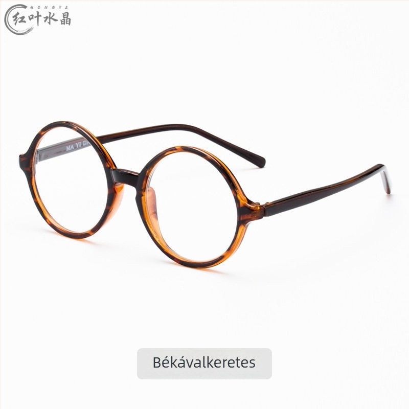 Olvasószemüveg kristálylencsékkel, kerek keret, teljes keret dizájn, sugárzás elleni és UV védelem