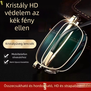 Olvasó szemüveg, összecsukható; titánium keret, műgyanta lencsék (teljes keret, 2020 tél)
