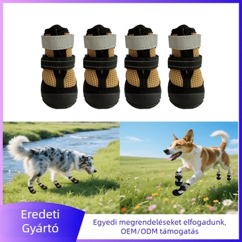 Kutyacipők dupla pántokkal, gumi, csúszásmentes és kopásálló