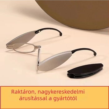 Olvasószemüveg - összecsukható, kompakt, műgyanta lencsék, ovális keret, teljes keret, fém/TR90 keret, modell 6028, felnőtteknek