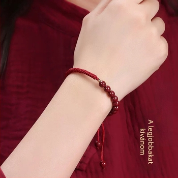 Cinnabar zsinór karkötő, műbőr anyag, etnikai stílus, uniszex, kézzel kötött, tavasz 2025