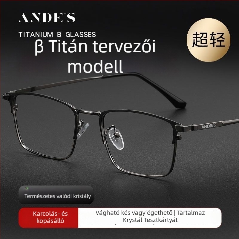 Keret nélküli olvasó szemüveg titánium anyagból és üveglencsékkel, felnőtteknek.