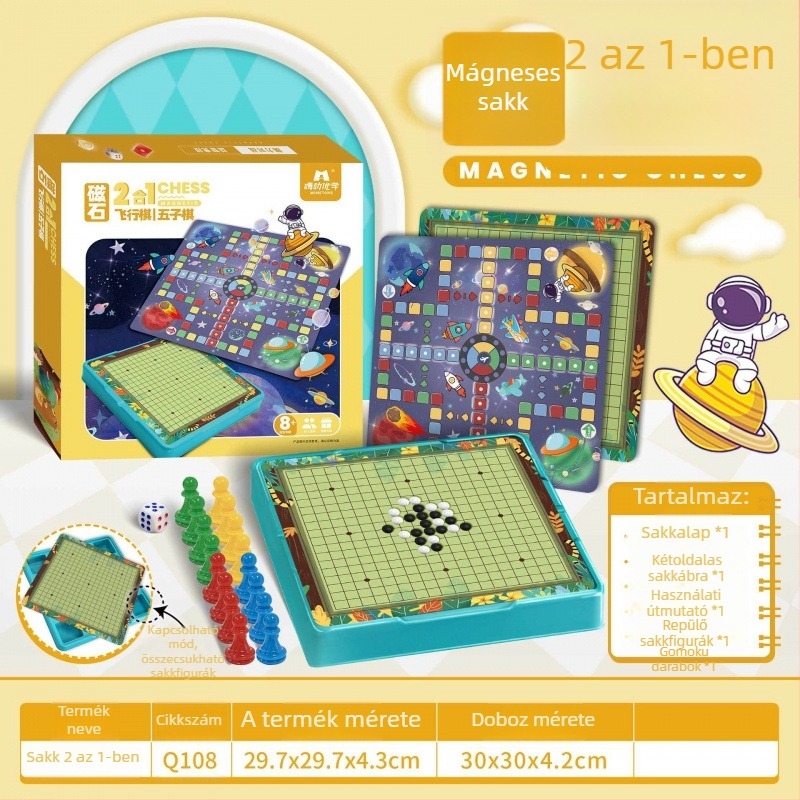 Mágneses Mindenre-Egyben Asztali Játék Készlet Flying Chess, Backgammon és Checkers