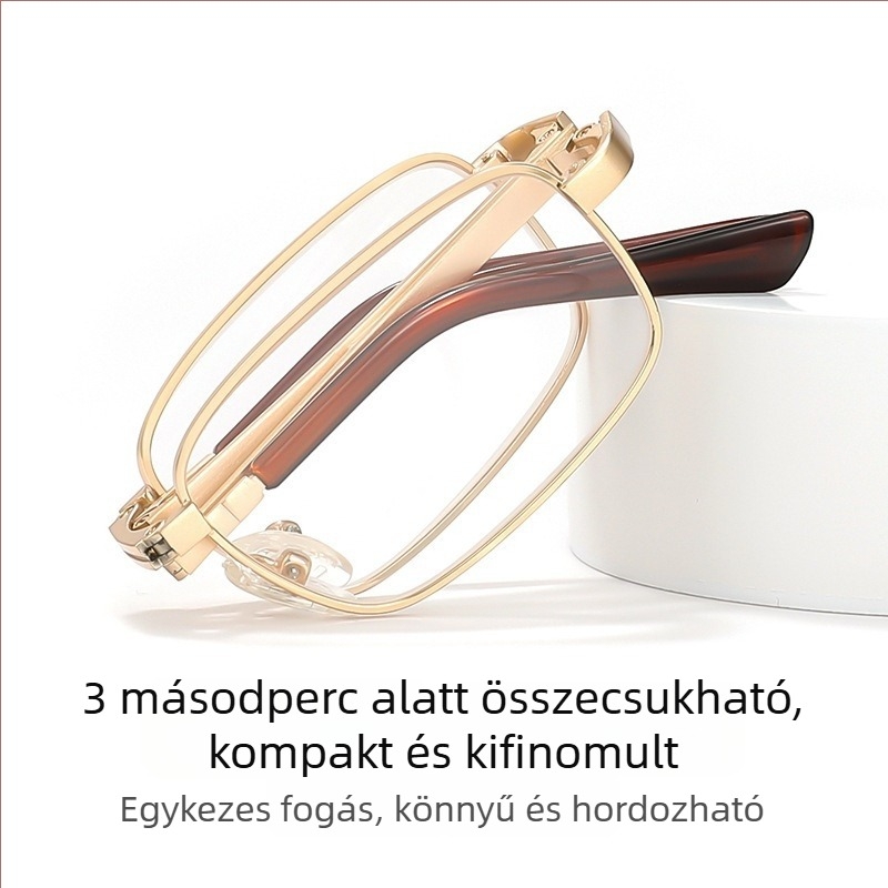 Kristálylencsés olvasószemüveg, összecsukható, hordozható, 801 modell, kiváló minőségű